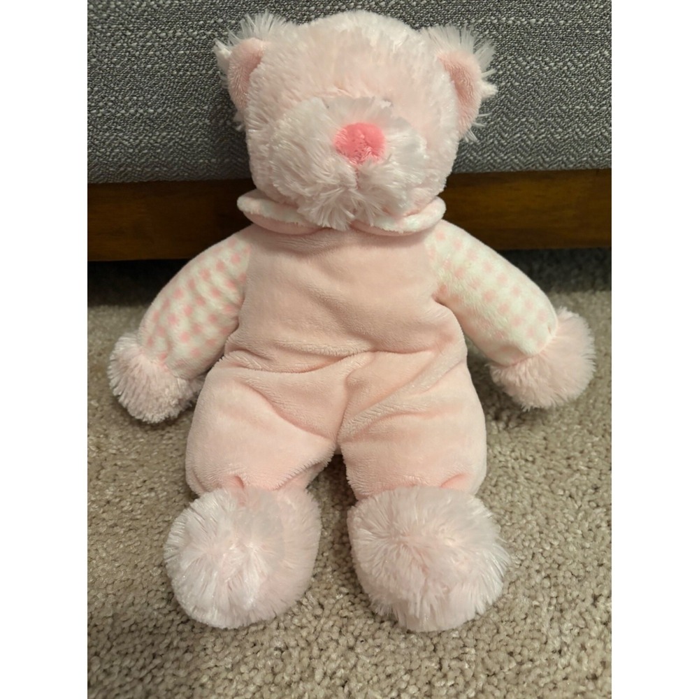 Russ Rattle Pals Soft Pink Squishy Plush Teddy Bear w Rattle Inside‎ 12" tall